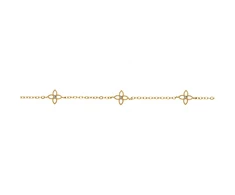 Kalace Delicate auksinis-plated bracelet with baltas flowers SK-B2849-J