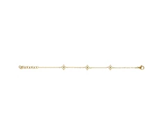 Kalace Delicate auksinis-plated bracelet with baltas flowers SK-B2849-J