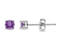 Kalace Sidabriniai akmenys su violetiniu kristalu 014246V