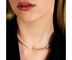 Karl Lagerfeld Elegantiškas vėrinys su sintetiniais perlais Pearl KLAYR03