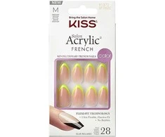 KISS Klijuojami nagų lakai salonui, akriliniai prancūziški dažai - Hype, 28 vnt.