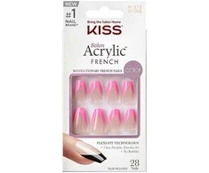 KISS Lipni nagai Salonas Akrilas French Spalva - Kvadratu 28 vnt