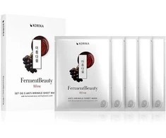 Korika „FermentBeauty Wine“ senėjimą stabdančių lakštinių kaukių rinkinys 5 × 20 g