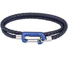 Lacoste Tamsiai mėlyna pinta odinė apyrankė Matt 2040315