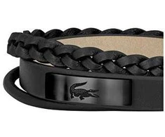 Lacoste Fusion juoda odinė apyrankė 2040318