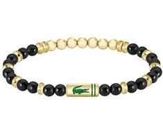 Lacoste Gold-plated beaded bracelet with onyx Matchpoint 2040593