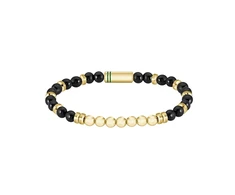 Lacoste Gold-plated beaded bracelet with onyx Matchpoint 2040593