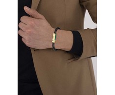 Lacoste Juoda odinė apyrankė vyrams Rockel 2040451