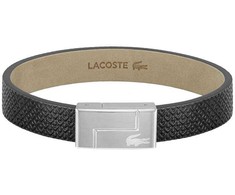 Lacoste Juodas leather bracelet Monogram Leather 2040185