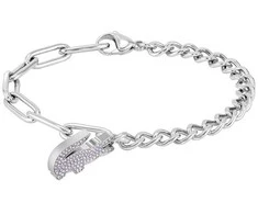 Lacoste Women´s steel bracelet with violetinė crystals Crocodile 2040554