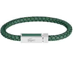 Lacoste Žalia odinė vyriška apyrankė Rockel 2040449