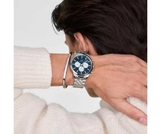 Daniel Wellington „Iconic 42 Chronograph Arch 5-Link Arctic Panda“ sidabrinis laikrodis, DW00100874
