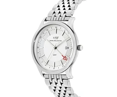 Laikrodis Daniel Wellington Pathfinder GMT 39 7-Link Frost-Baltas S DW00100973