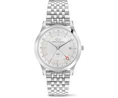 Laikrodis Daniel Wellington Pathfinder GMT 39 7-Link Frost-Baltas S DW00100973