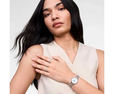 Laikrodis Daniel Wellington Petite 28 Roman Numerals Date Sterling Baltas Sidabrinis DW00100858