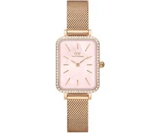 Moteriškas laikrodis DANIEL WELLINGTON Quadro Lumine Bezel Melrose Rožinė DW00100669 + BOX (zw519j)