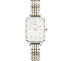 Moteriškas laikrodis DANIEL WELLINGTON Quadro Lumine Bezel 5-Link Two-Tone DW00100671 + BOX (zw519g)