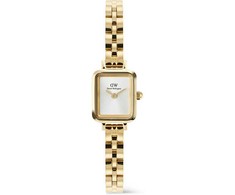Laikrodis Daniel Wellington Quadro Mini 15.4x18.2 Arch 3-Link Baltas Sunray Gold DW00100850