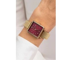 Laikrodis Emily Westwood Burgundiško aukso spalvos tinklelis EKM-5914GQ