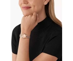 „Moteriškas laikrodis MICHAEL KORS MK4739 Lexington Peve“ rožinio aukso spalvos nerūdijančio plieno 26 mm + dėžutė