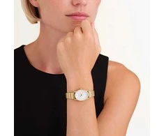 Laikrodis Rosefield Ovalus baltas MOP Half-Moon plieno auksinis OVWGSG-OV16