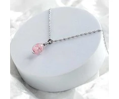 Lampglas Soft Rožinė Nude Necklace with Sterling Sidabrinis NNM5/AG/RHO