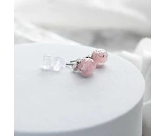 Lampglas Earrings Soft Rožinė Nude with sterling sidabrinis ENM5/AG/RHO-PU