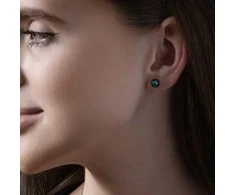 Lampglas Earrings Cobalt Nude with sterling sidabrinis ENM3/AG/RHO-PU
