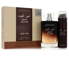 Unisex rinkinys Lattafa Ameer Al Oudh (kvepalai Lattafa Ameer Al Oudh EDP, 100 ml + dezodorantas 50 ml)