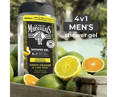 Le Petit Marseillais Dušo želė for body, face, hair and beard Žalias Oranžinis &amp; Lime Zest 400 ml