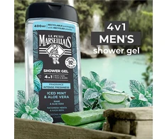Le Petit Marseillais Dušo želė for body, face, hair and beard Iced Mint and Aloe Vera 400 ml