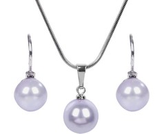 Levien Žavus Pearl Lavender karolių ir auskarų rinkinys