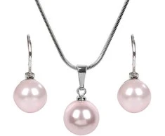 Levien Žavus Pearl Rosaline karolių ir auskarų rinkinys