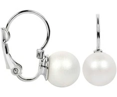 Levien Gražūs perliniai auskarai Pearl Pearlescent Baltas