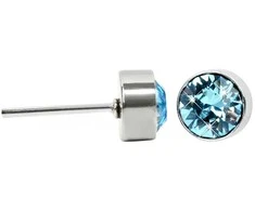 Levien Chaton Aquamarine dailaus plieno auskarai su smeigtukais