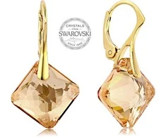 Levien Princess earrings with golden crystals