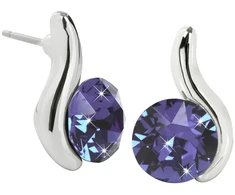 Levien Elegant Chaton Wave Tanzanite Earrings