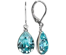 Levien Elegant auskarai su Pear Light Turquois kristalais