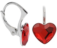 Levien Sidabriniai mergaitės auskarai Heart Flat Light Siam