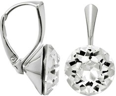 Levien Blizgantys sidabriniai auskarai Dentelle Crystal
