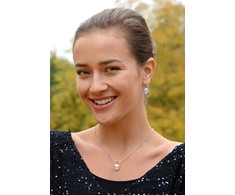 Levien Blizgantys sidabriniai auskarai Dentelle Crystal
