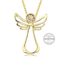 Levien Gold plated pakabukas with Guardian Angel crystal
