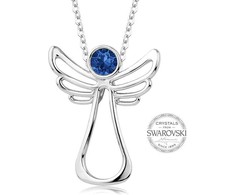 Levien Guardian Angel Dark Mėlyna Crystal Necklace