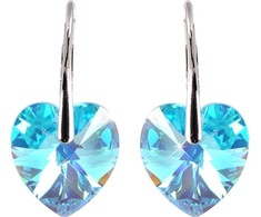 Levien Romantic Earrings Heart Aqua AB
