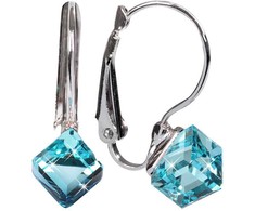 Levien Stilingi auskarai Cube Aquamarine
