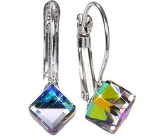 Levien Stilingi auskarai Cube Vitrail Medium