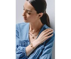 Liu Jo Double auksinis-plated bracelet with pendants Icones LJ3182