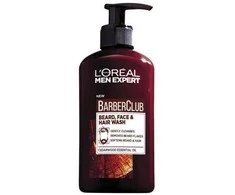 L'Oréal Paris Men Expert Barber Club barzdos, veido ir plaukų prausiklis barzdos plovimui vyrams, 200 ml