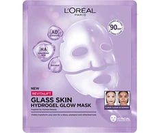 L'Oreal „Revitalift Filler Glass“ odos skaistinanti ir drėkinamoji hidrogelio kaukė, 25 g.