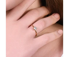 Luca Barra Adjustable auksinis-plated ring with zircon ANK603
